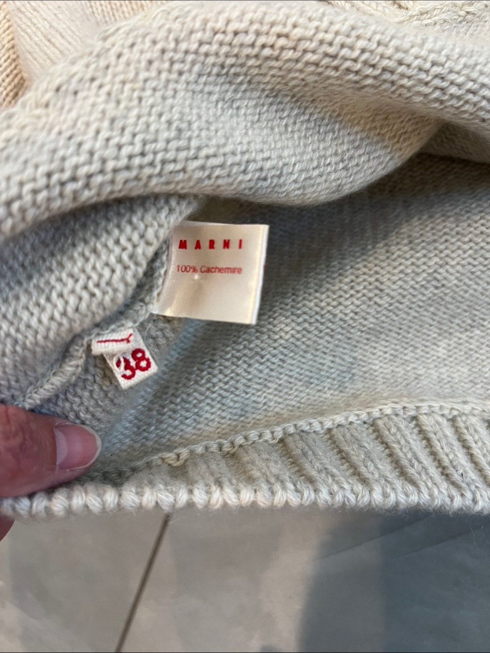Marni Stone Beige Short-Sleeve Turtleneck Sweater - Picture 5 of 7